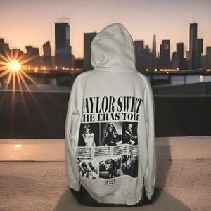 Taylor Swift The Eras Tour Concert Cream Hoodie Adult XL Fleece Pullover